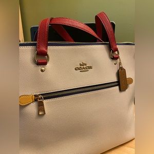 Coach White & Red straps handbag